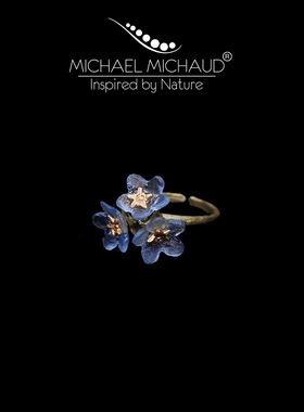 勿忘我花朵冷淡风小众设计戒指