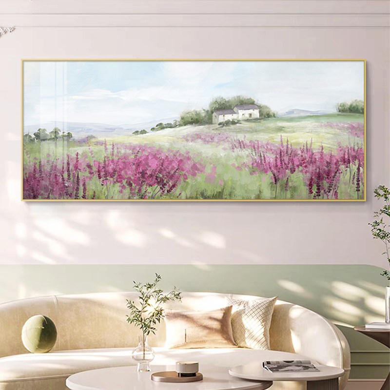 风景现代简立画厅装饰客约体挂画手绘油画大芬油画村沙发背景墙画