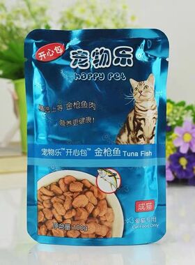 猫湿零食罐头咪粮拌饭肉块牛肉鱼2鲜封包100g*妙4包