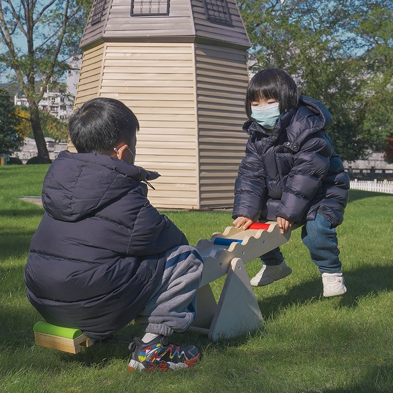 儿童平衡木感统双练器材幼儿园跷桥板室内家用独木跷训人木质玩具