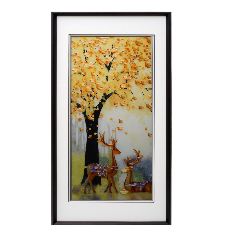 苏绣长品挂画纯手工财源广进玄关工廊万里成城纯手走刺绣画装饰画