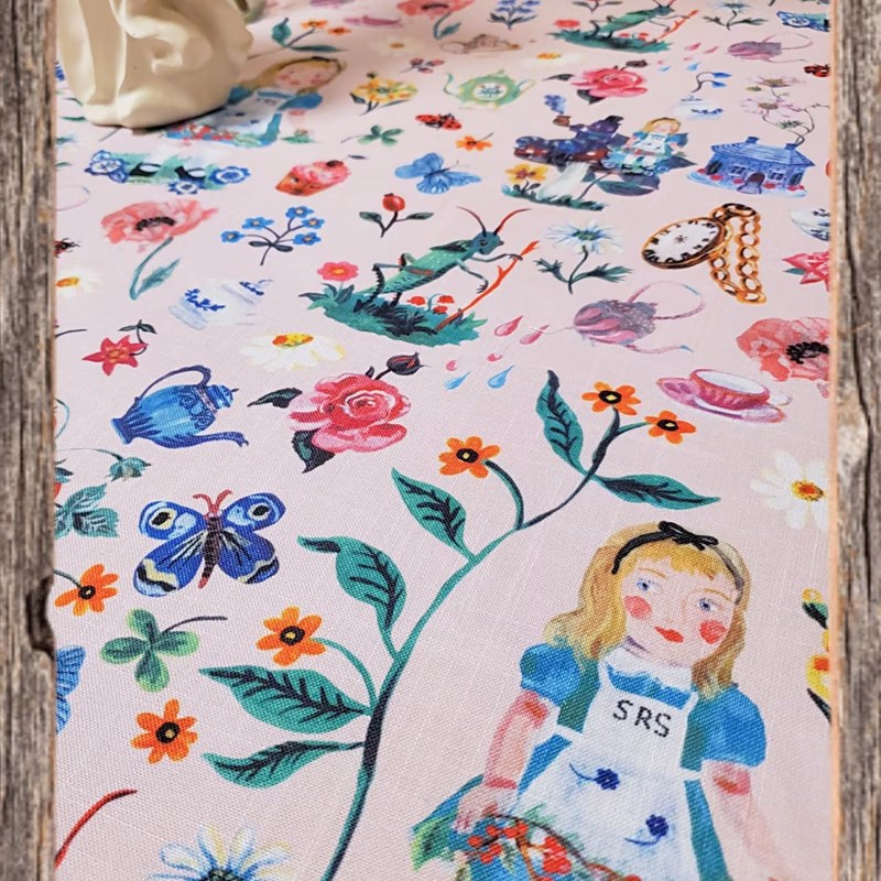法式粉红色碎花印花茶几桌布野形垫正方餐田园家用小清新欧式台布