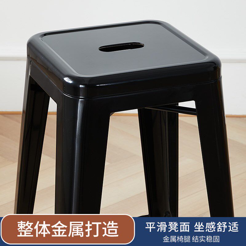 定制凳简金属凳凳矮吧椅红色黑色时尚子约吧方65CM餐厅凳子