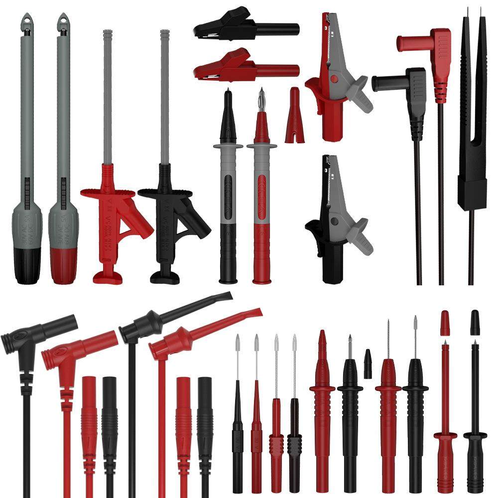 测试引线套件测试针破线器鳄鱼夹表笔测试线套件可替换25PCS