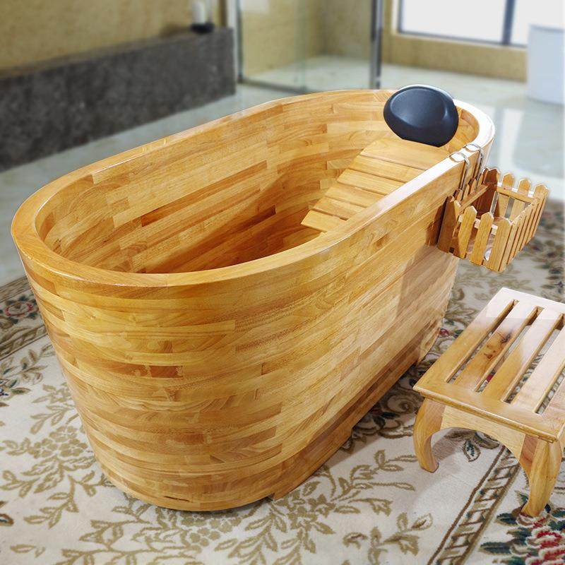 橡木泡澡桶浴桶成人洗澡盆浴盆大号洗澡桶沐浴桶大人木桶浴缸无箍