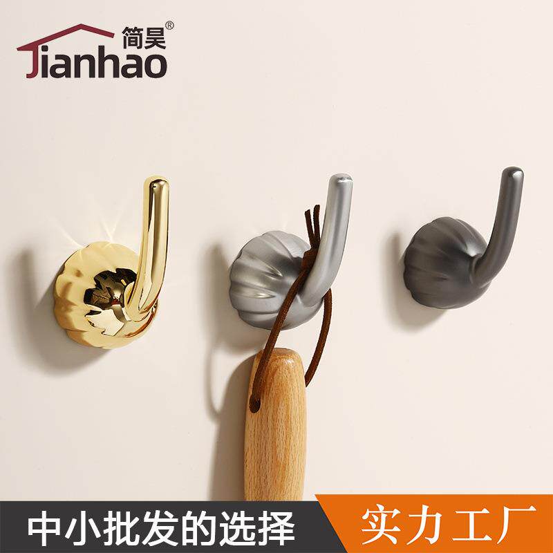 北欧挂钩南瓜简约黑色墙壁挂衣钩单个挂钩玄关客厅衣柜服装衣帽