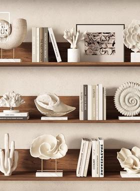 侘寂风复古海螺装饰品氛围肌理感工艺品小众个性家居艺术客厅摆件