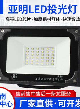 亚明ZY609 LED贴片投光灯30W~200W挡水泛光灯球场工地广场照明