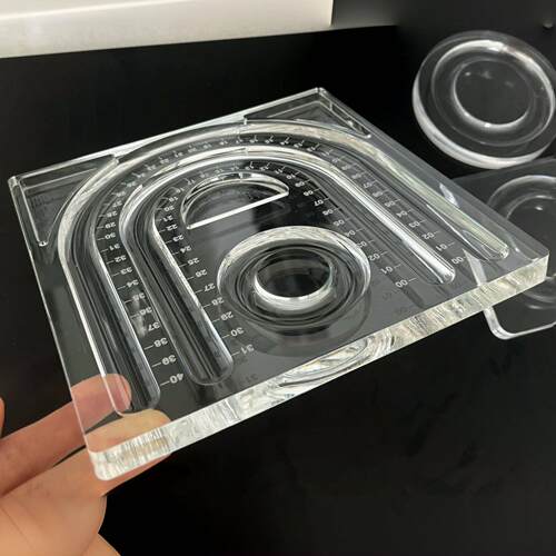 亚克力穿珠盘项链手串展示盘测量刻度透明展示DIY串珠设计托盘