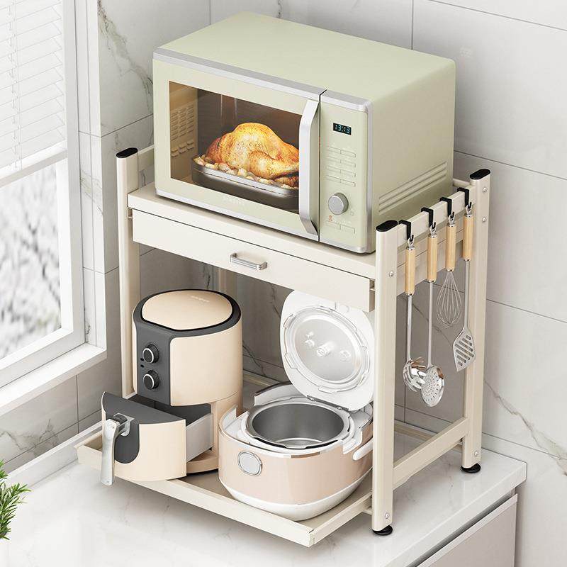 家用厨房微波炉置物架台面多层多功能抽屉式烤箱收纳架空气炸锅架,厨房/烹饪用具,抹布架/厨房清洁收纳架,淘宝优惠券,粉丝福利购,淘宝优惠卷