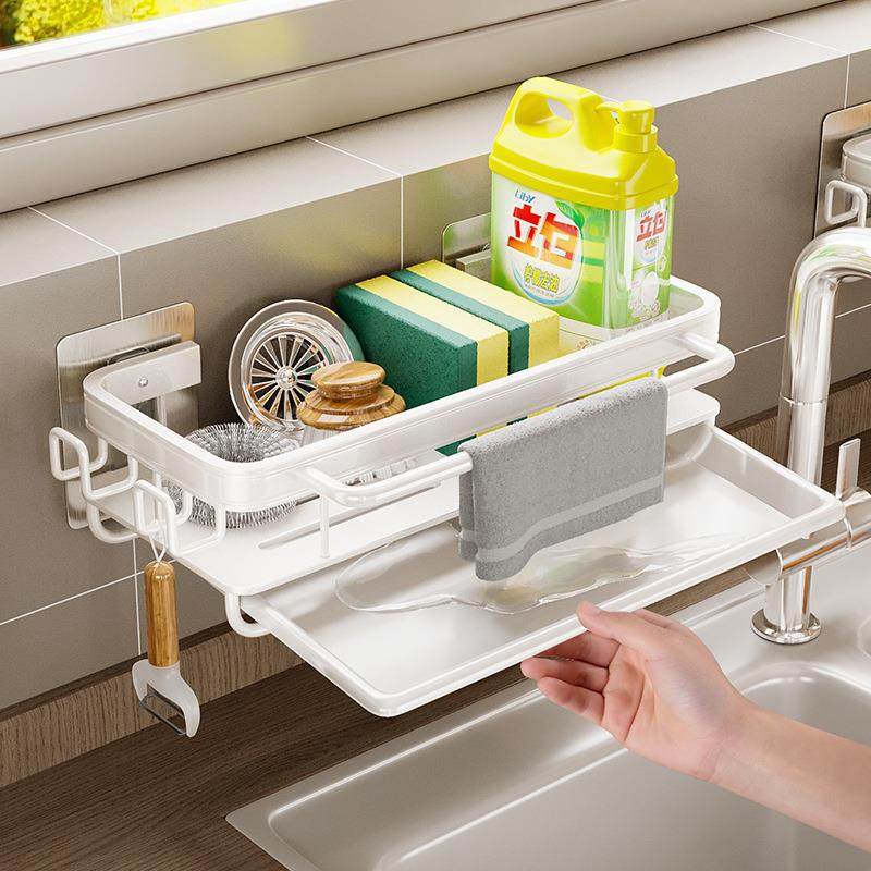 抹布架收纳架厨房置物架壁挂免打孔家用水池海绵挂篮水槽沥水,厨房/烹饪用具,抹布架/厨房清洁收纳架,淘宝优惠券,粉丝福利购,淘宝优惠卷