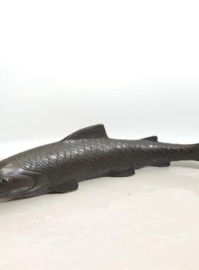 黄铜仿紫铜复古工艺 鱼摆件 铜弯鱼 家居装饰创意礼品工艺品