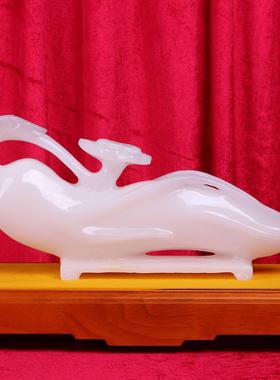 玉石如意人生摆件人参客厅家居新中式玄关装饰乔迁新居创意礼品