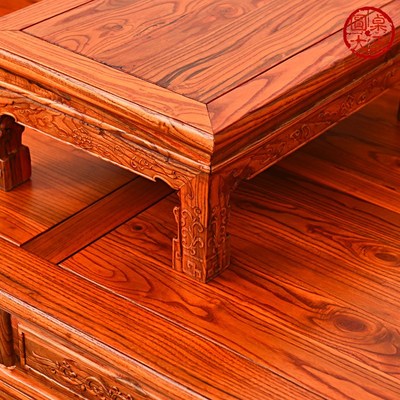 明清仿古典红黄花梨鸡翅紫檀实木榆木宫廷式草龙山水精雕花罗汉床