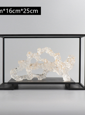 新中式创意透明太湖石假山家居客厅玄关禅意软装饰品摆件