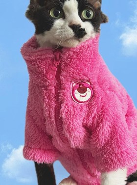 SPHYNX PT 无毛猫衣服斯芬克斯德文草莓熊柔软加厚冬保暖外套