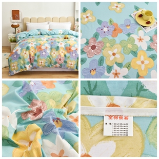 羽绒被专用纯棉被套定做任意尺寸铺盖南通春秋全棉单件被罩花朵