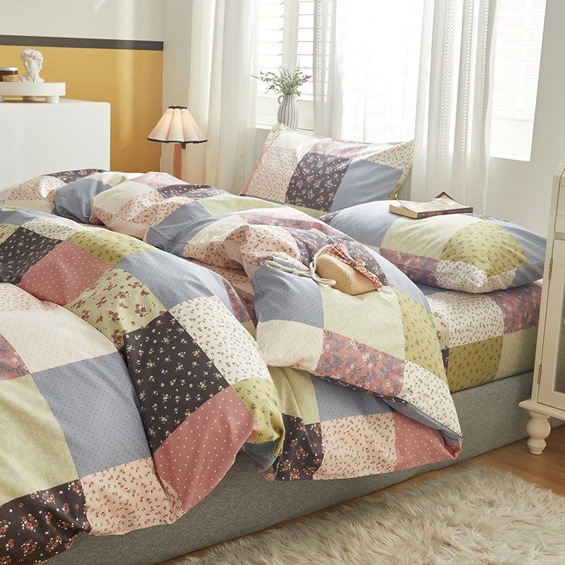 全棉美式小清新碎花被套单件100纯棉复古田园风200x230单双人被罩