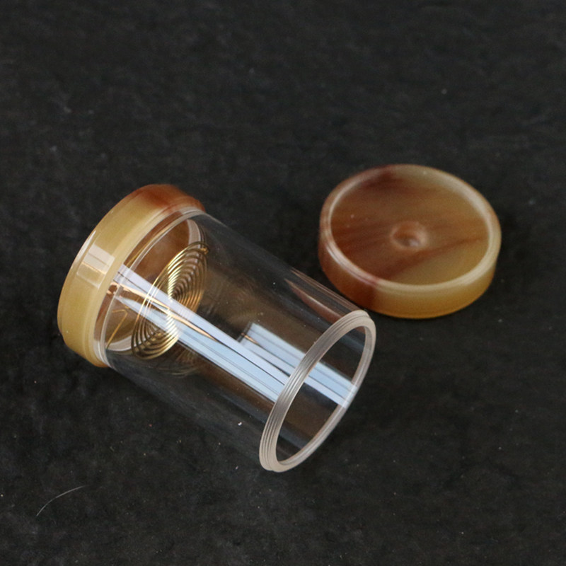 精品沪透老师傅精制仿牛角虫机上明玻璃蝈蝈罐蛐蛐爬虫鸣有叫罐