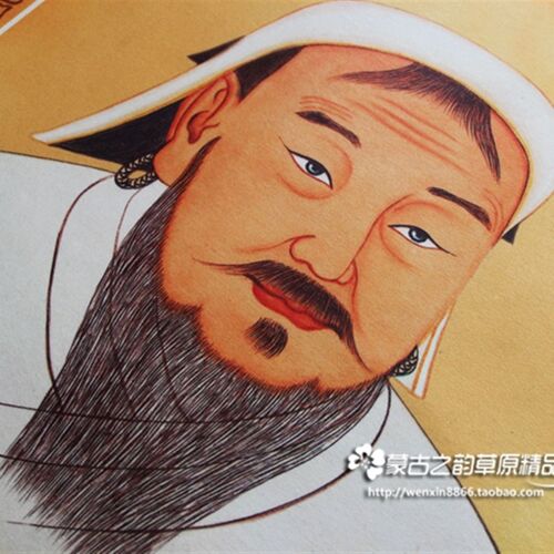 成吉思汗像对联羊毛毡画蒙古族彩蒙古饭店包餐厅挂画装饰画工艺品