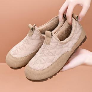 百搭保暖平底豆豆鞋 老北京冬季 休闲时尚 女加绒软底棉鞋 布鞋