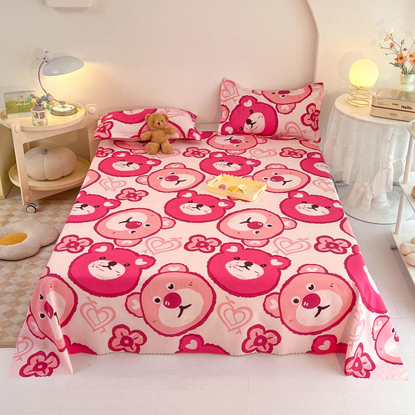 单件水洗棉印花单品床单磨毛学生宿舍芦荟棉单人双人被单