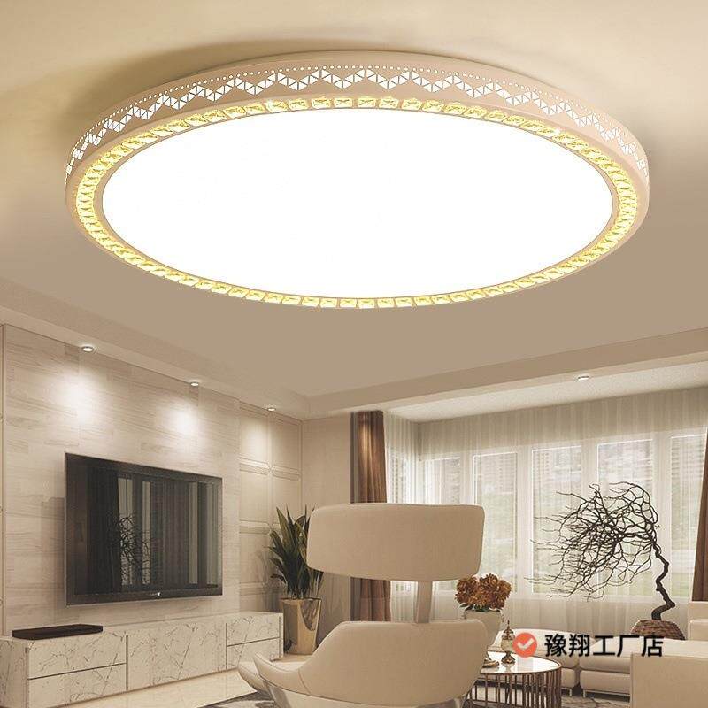客厅灯圆形 LED吸顶灯简约现代卧室灯大气餐厅灯遥控铁艺灯具灯饰