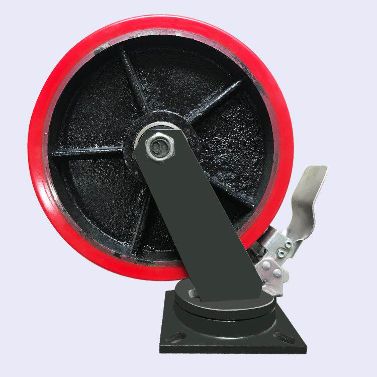 聚氨酯重型万向脚轮工业脚轮除音材质加厚钢制底板承载重力强