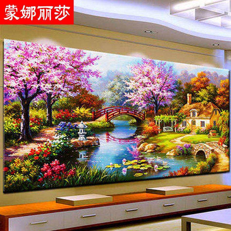 新款梦幻家园十字绣厂家直销田园小居风景花园小屋