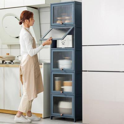 厨房置物架柜式落地多层夹缝储物柜冰箱窄缝隙放碗碟盘锅具收纳柜