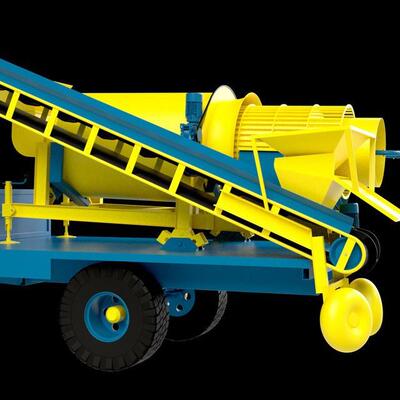 绞洗筒式滚筒筛淘金车去泥选金机Trommel screen选金设备