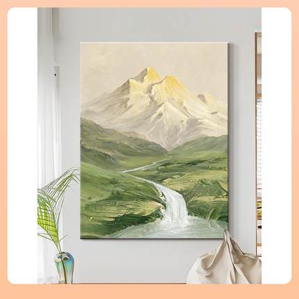 ⇕日照金山/风景diy数字油画填充填色客厅餐厅大尺寸油彩手绘装