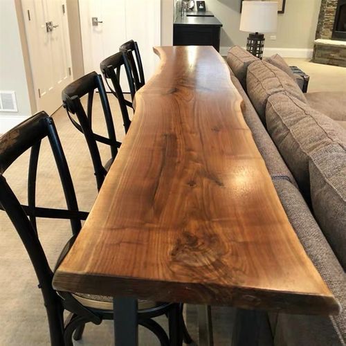 实木吧台桌椅组合家用阳台靠墙高脚桌酒吧台长条桌椅原木靠窗桌子