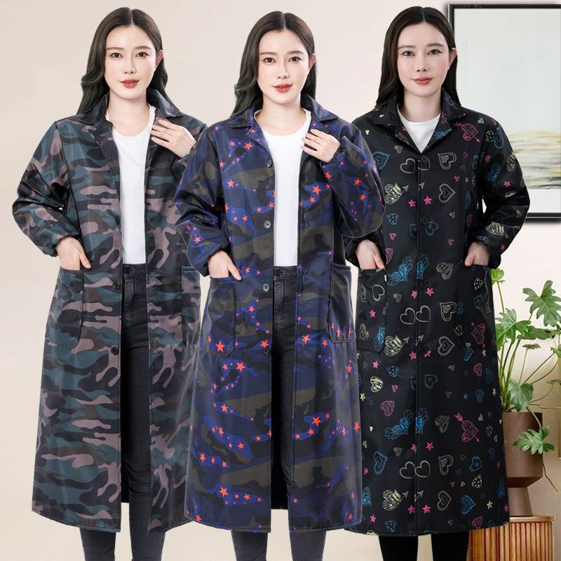 罩衣2024新款秋冬特长耐脏围裙防水工作服加绒过小腿护衣大褂无帽,家庭/个人清洁工具,围裙,淘宝优惠券,粉丝福利购,淘宝优惠卷