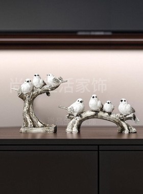 现代简约小鸟摆设树脂创意家居电视柜酒柜样板间新家软装客厅摆件