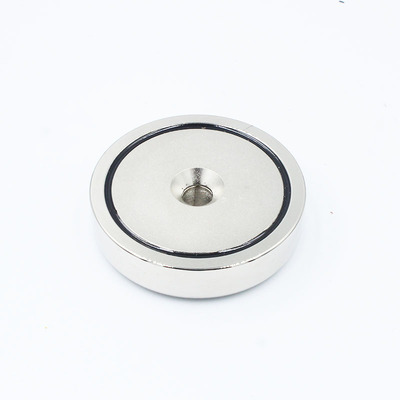 钕铁硼永久磁铁 强磁 圆形 高强力打捞磁钢 吸盘锅磁M8沉孔 D60MM