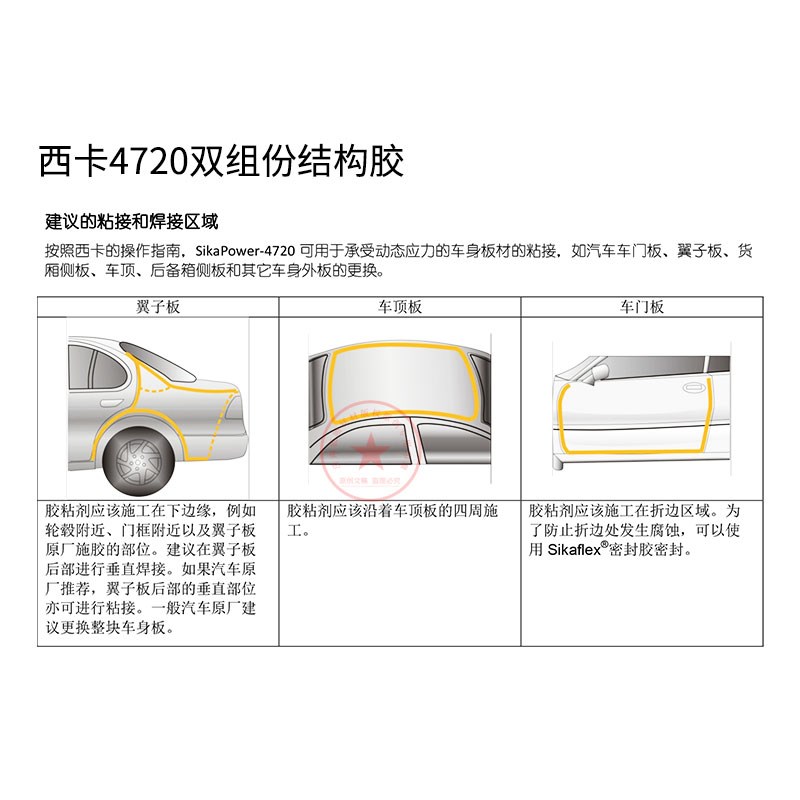 /西剂4720铝车身结构胶双组份车粘大梁顶接卡汽车钣金结构胶