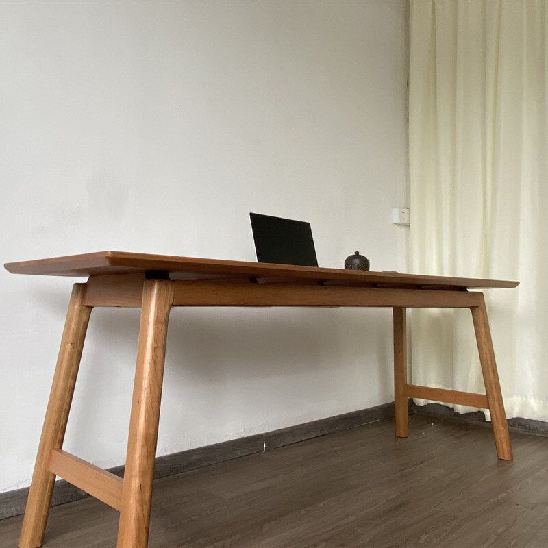 北美樱桃木纯实木悬浮式书桌家用学习电脑办公桌工作台定制做