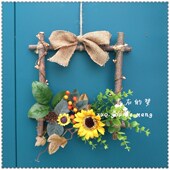 左右 天然干树枝手工创意挂件挂梯藤环藤圈壁挂三件套 梦