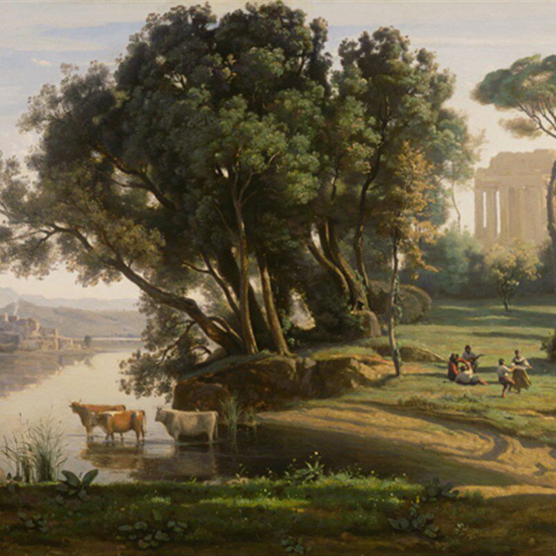 柯罗巴比松油画Camille corot意大利风景手绘复制品临摹世界名画