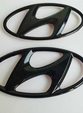 适用于现代朗动领动索纳塔9九代前后标改装车标黑色前标后中标