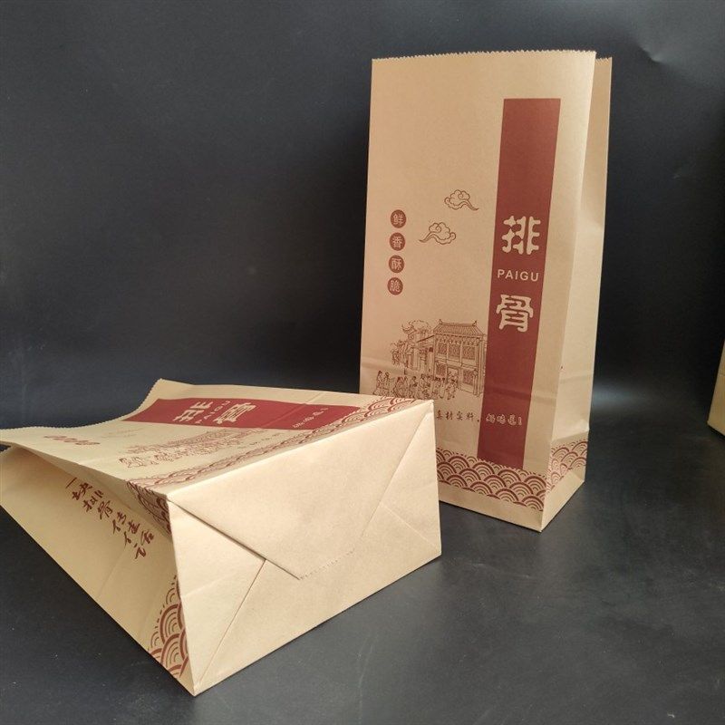 定制排骨放油纸袋打包袋排骨牛皮油炸食品小吃包装袋子加厚定做图片