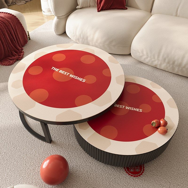 茶几桌垫圆形防水防油喜庆新年免洗可擦圆桌布防烫隔热耐脏保护垫,居家布艺,桌布,淘宝优惠券,粉丝福利购,淘宝优惠卷