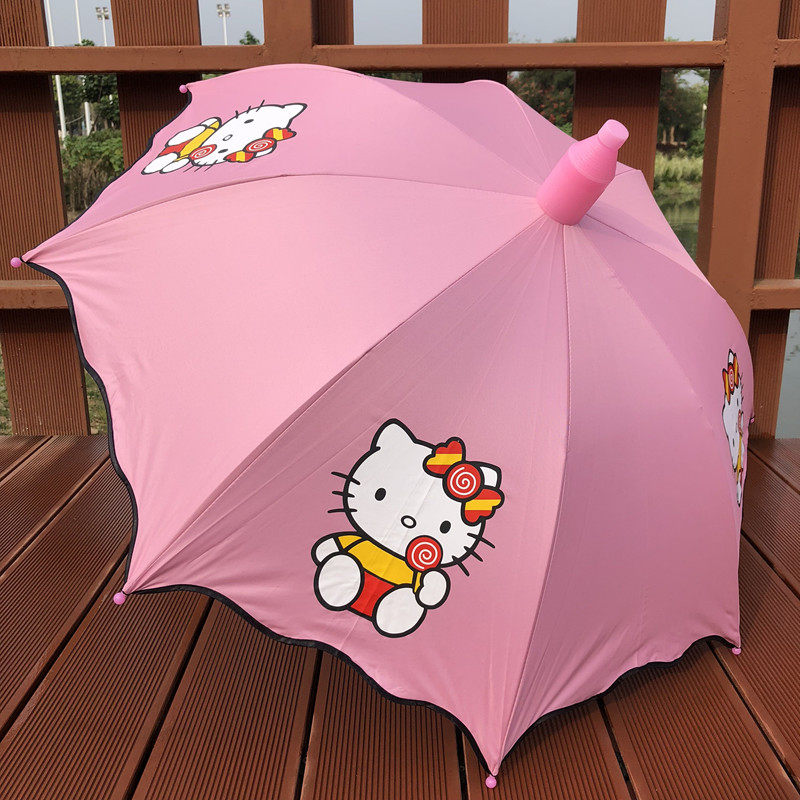 KT猫儿童雨伞宝宝学生公主大号卡通男女孩幼儿园自动遮阳伞防水套