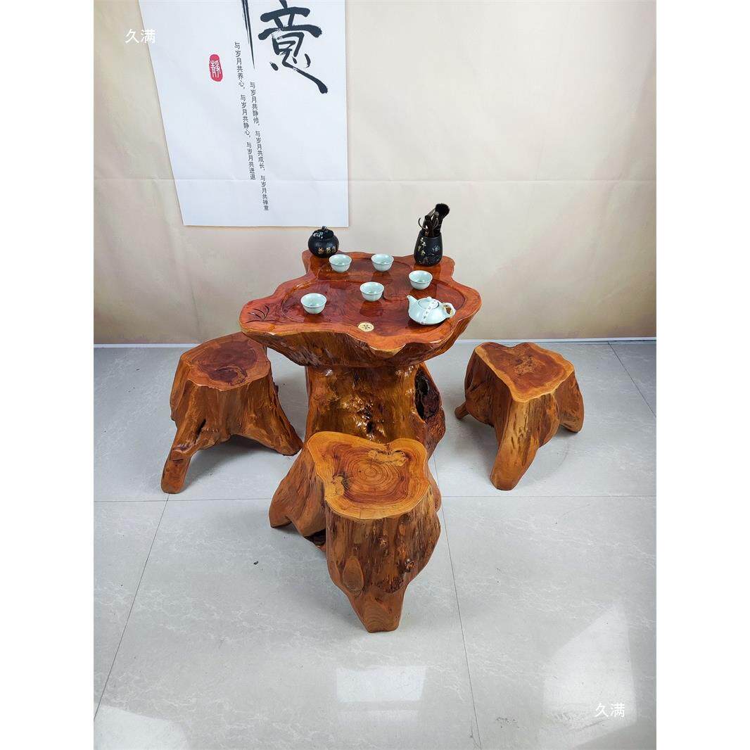 根雕茶桌实木茶台家用客厅整体树根茶海经济型小号阳台小茶几