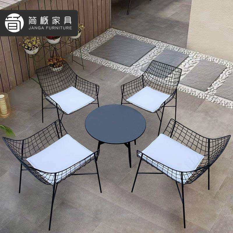 户外庭院桌椅组合休闲露天防雨防晒咖啡店外摆桌椅民宿阳台三件套