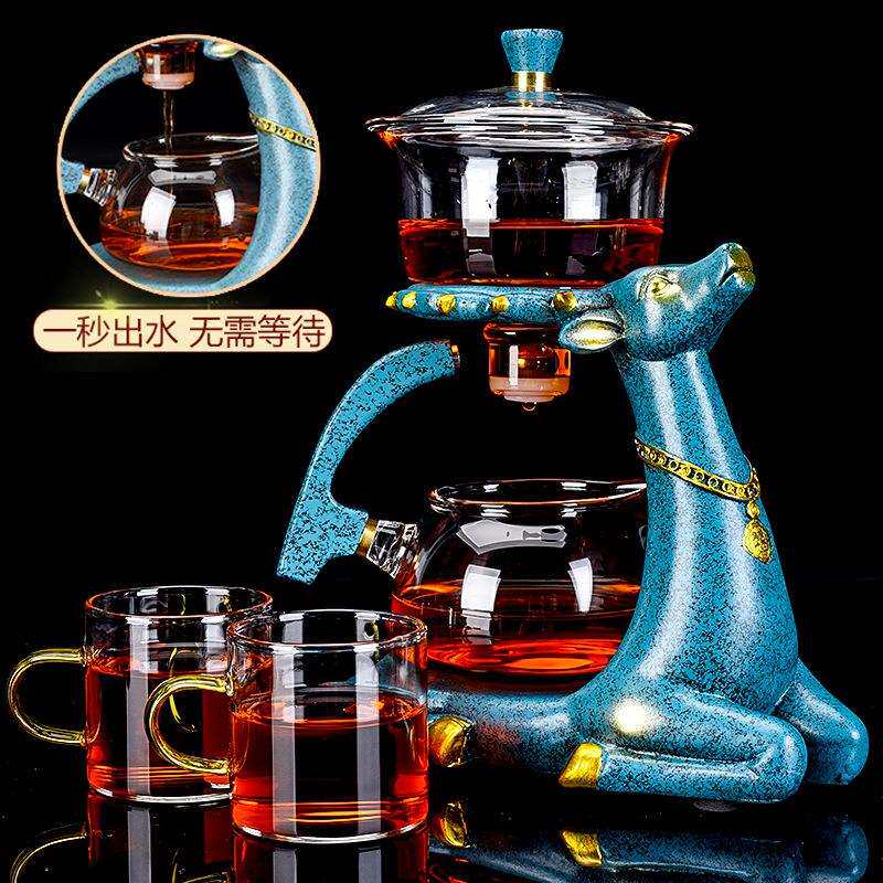 玻璃自动茶具创意冲泡茶器办公室懒人泡茶神器煮茶壶养生加厚透明
