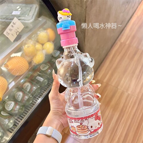 卡通矿泉水瓶吸管通用盖转换头创意喝水神器儿童防呛水外出便携