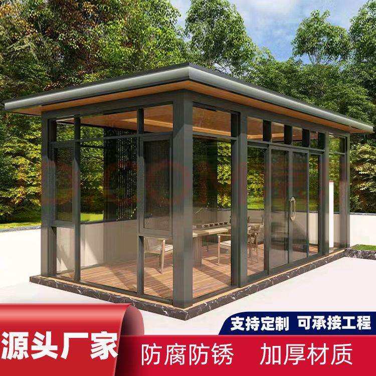户外连廊铝艺凉亭 新中式庭院阳光房 中式凉亭 民宿户外花园凉亭