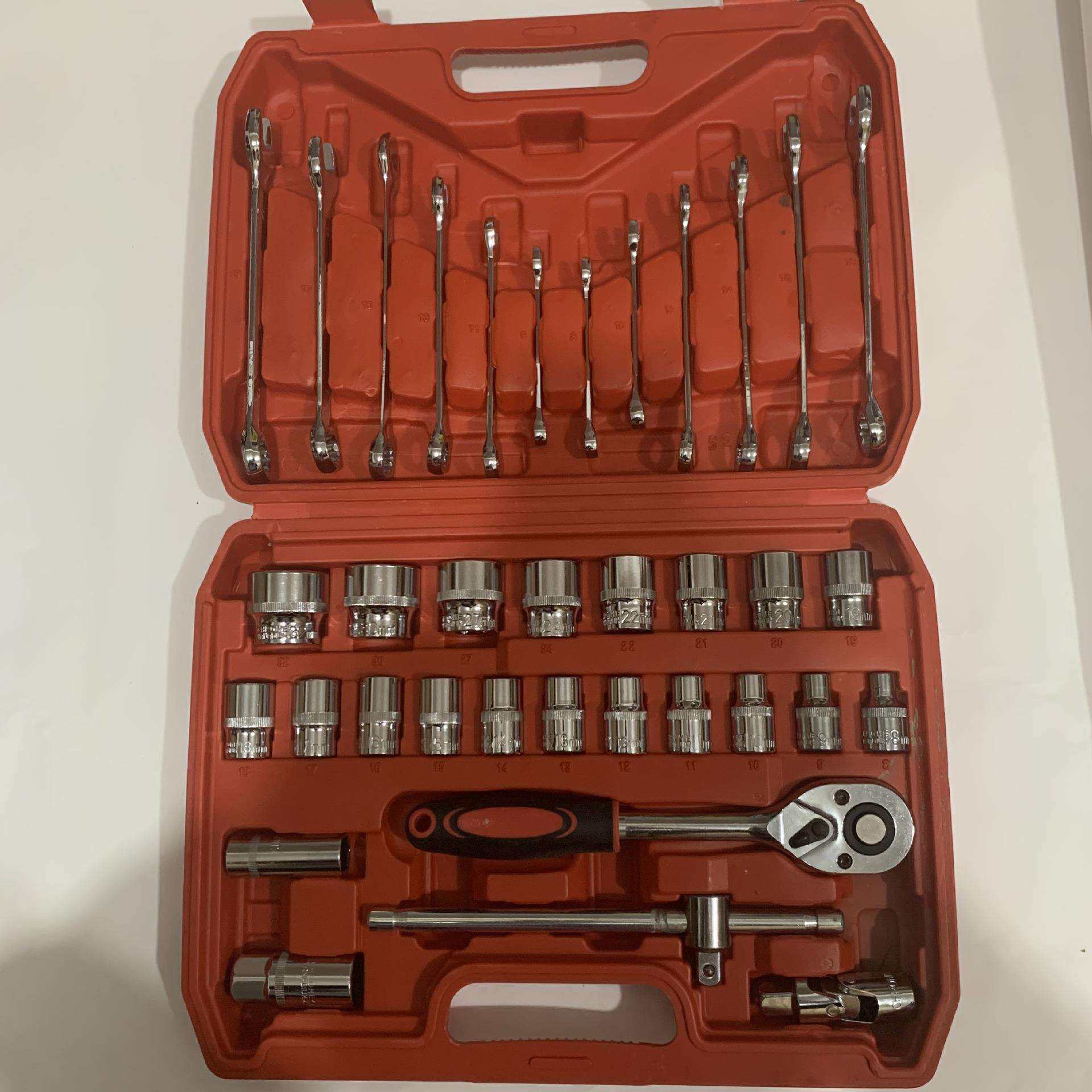 37件套套筒组合套装快速棘轮机修手动套筒扳手组套工具
